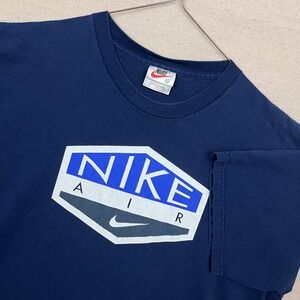 Vintage Nike Air T Shirt Navy Blue Mens XL Spell Out Graphic Tee USA Made